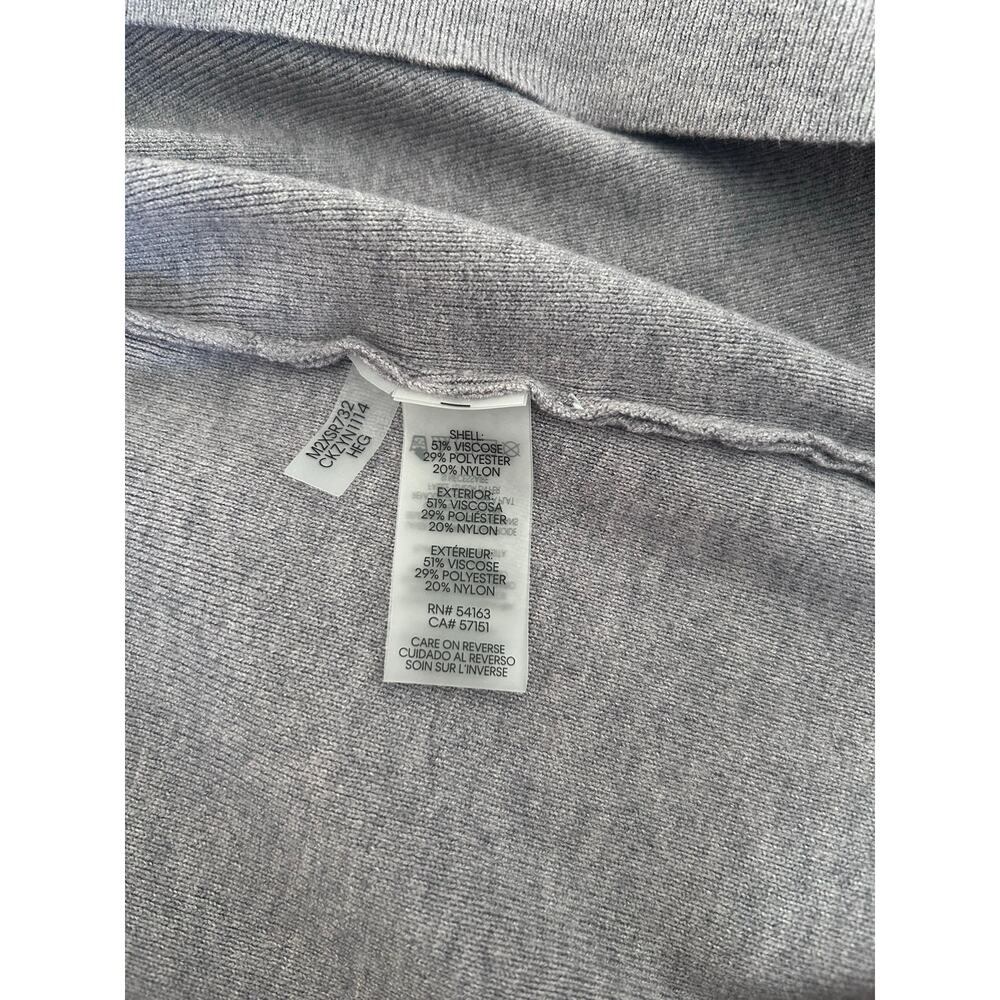 Women’s Medium Calvin Klein Grey Professional V-Neck Dressy Career Sweater - Picture 9 of 10